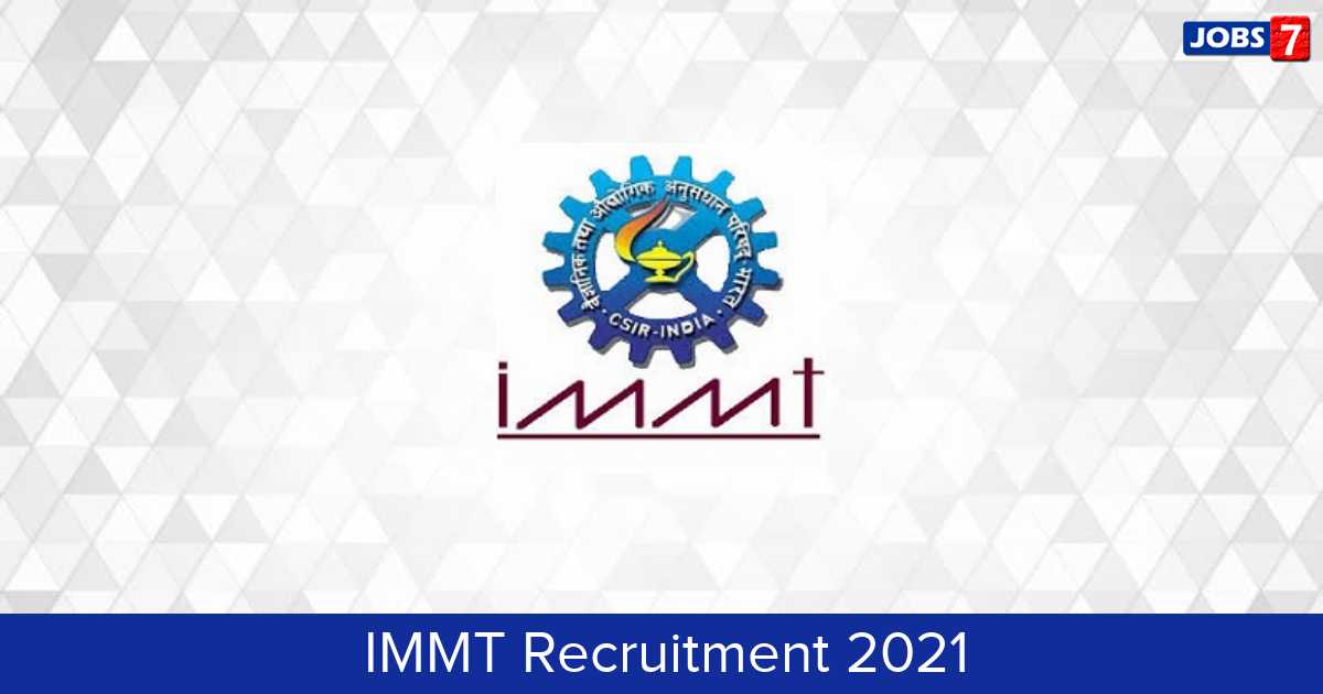 IMMT Recruitment 2024:  Jobs in IMMT | Apply @ www.immt.res.in