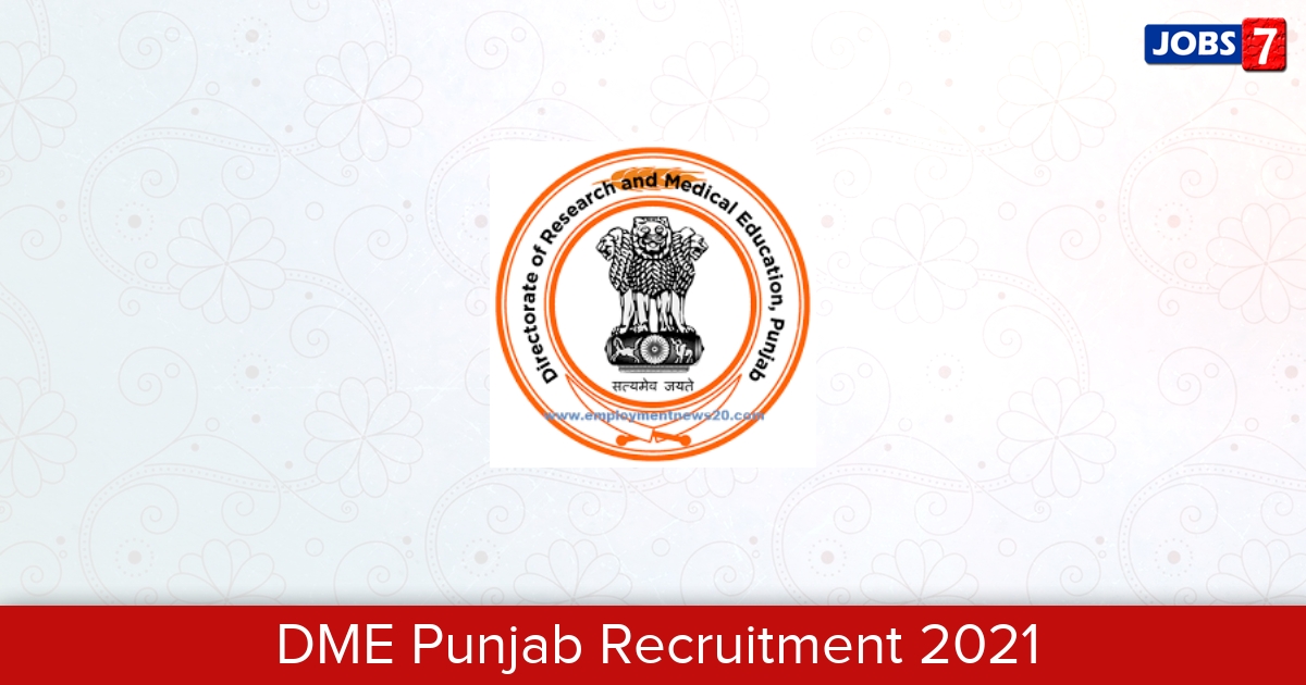 DME Punjab Recruitment 2024:  Jobs in DME Punjab | Apply @ www.punjabmedicaleducation.org