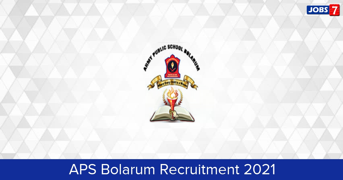 APS Bolarum Recruitment 2024:  Jobs in APS Bolarum | Apply @ apsbolarum.edu.in