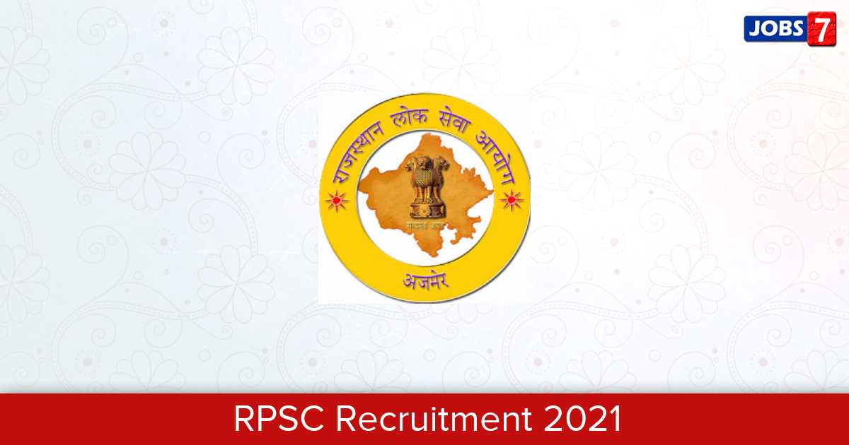 RPSC Recruitment 2023:  Jobs in RPSC | Apply @ rpsc.rajasthan.gov.in