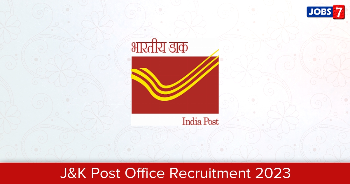 J&K Post Office Recruitment 2024:  Jobs in J&K Post Office | Apply @ 