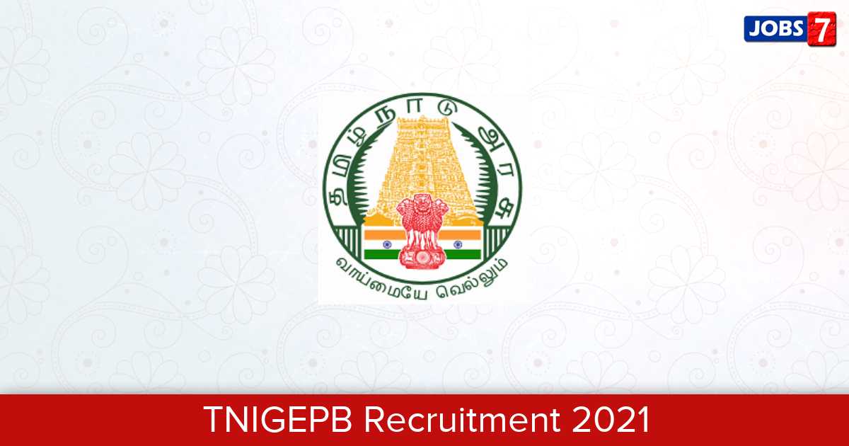 TNIGEPB Recruitment 2024:  Jobs in TNIGEPB | Apply @ www.investingintamilnadu.com