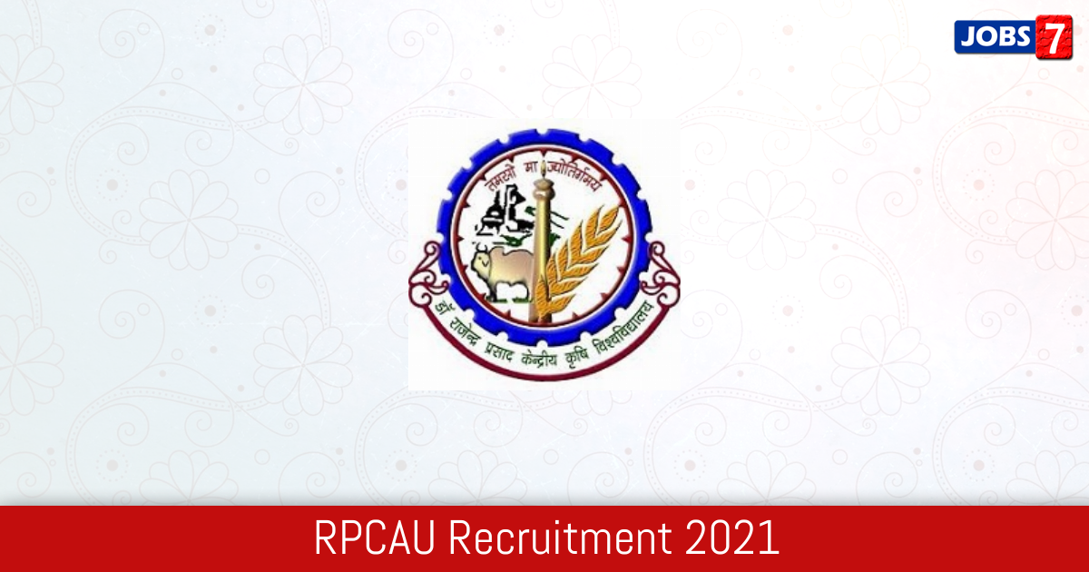 RPCAU Recruitment 2024:  Jobs in RPCAU | Apply @ www.rpcau.ac.in