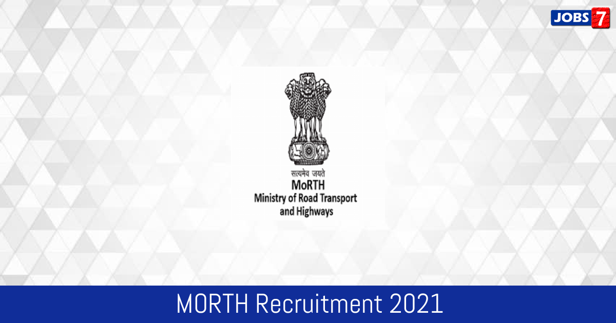 MORTH Recruitment 2024:  Jobs in MORTH | Apply @ morth.nic.in