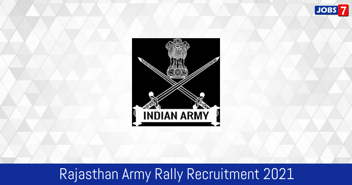 Rajasthan Army Rally Recruitment 2024:  Jobs in Rajasthan Army Rally | Apply @ joinindianarmy.nic.in