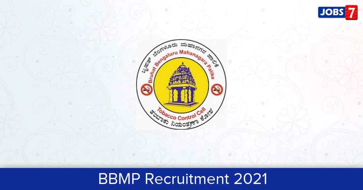BBMP Recruitment 2024:  Jobs in BBMP | Apply @ bbmp.gov.in