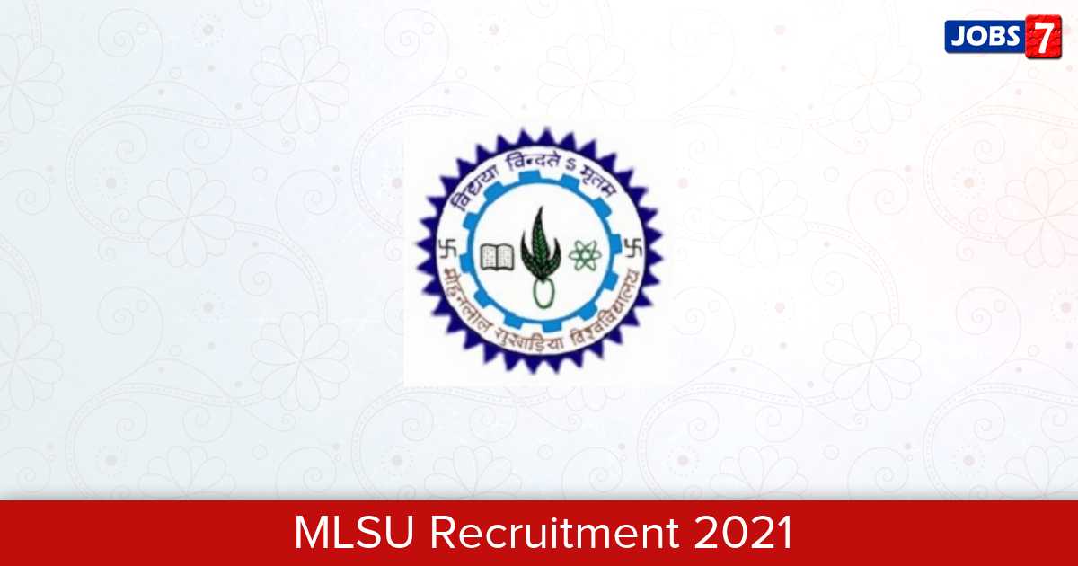 MLSU Recruitment 2024:  Jobs in MLSU | Apply @ www.mlsu.ac.in