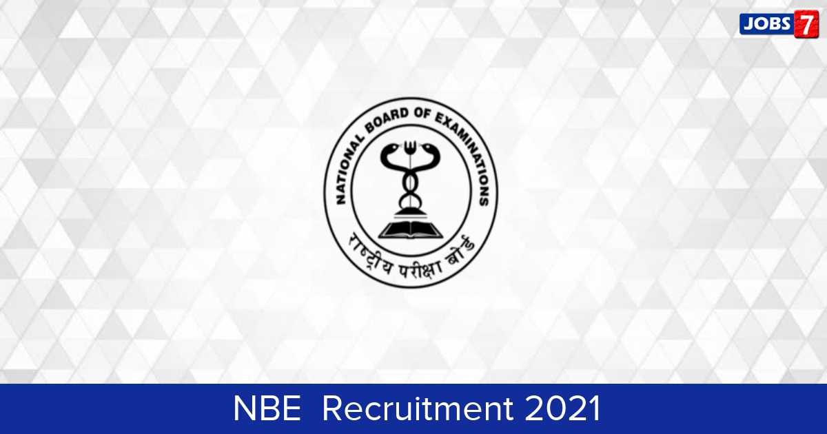 NBE  Recruitment 2024:  Jobs in NBE  | Apply @ www.natboard.edu.in