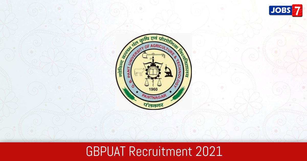 GBPUAT Recruitment 2024:  Jobs in GBPUAT | Apply @ www.gbpuat.ac.in