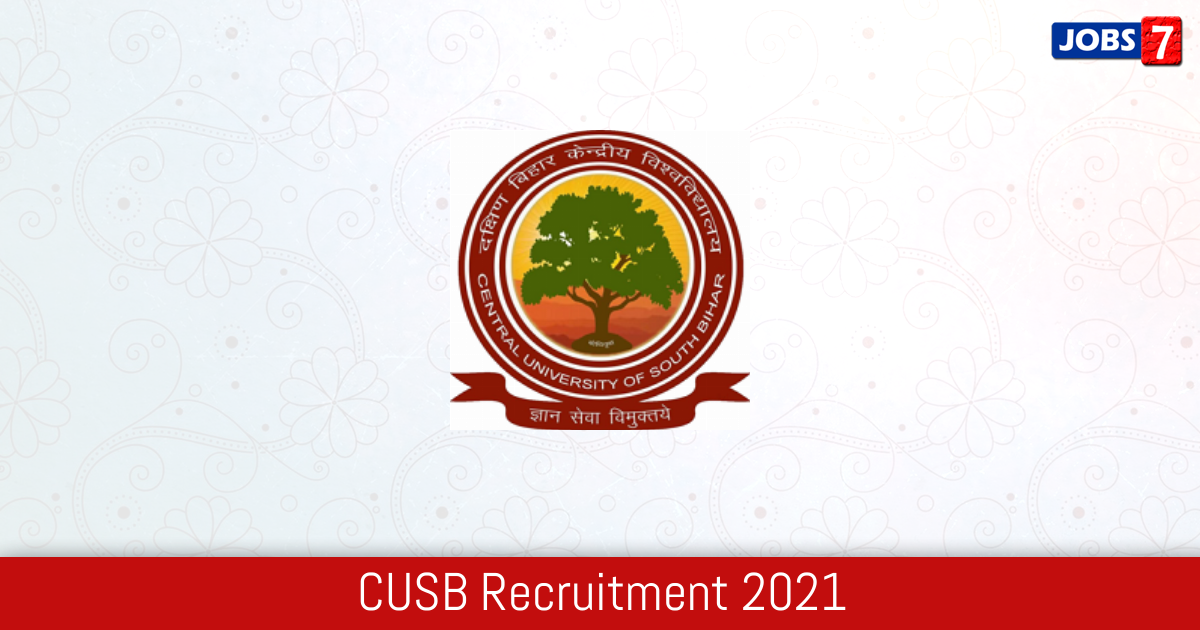 CUSB Recruitment 2024:  Jobs in CUSB | Apply @ www.cusb.ac.in