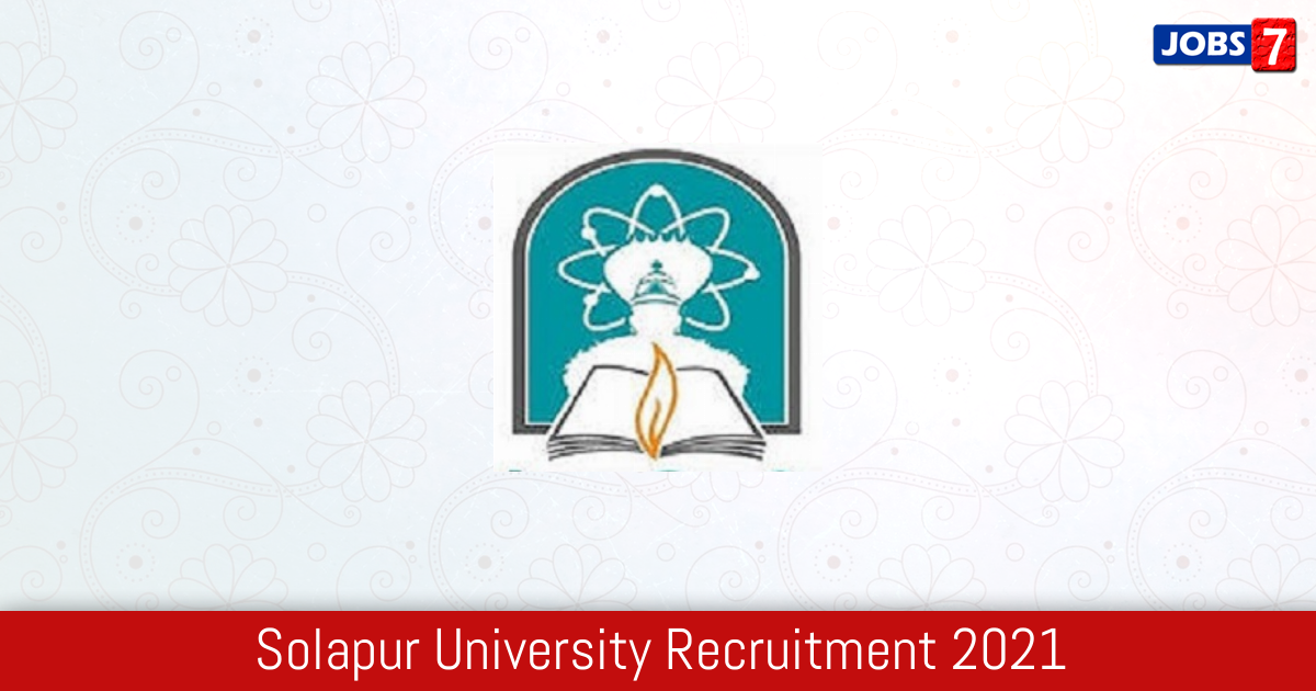 Solapur University Recruitment 2024:  Jobs in Solapur University | Apply @ su.digitaluniversity.ac