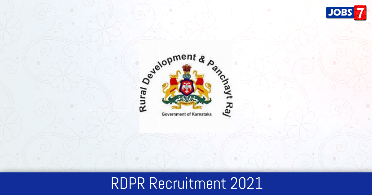 RDPR Recruitment 2024:  Jobs in RDPR | Apply @ rdpr.kar.nic.in