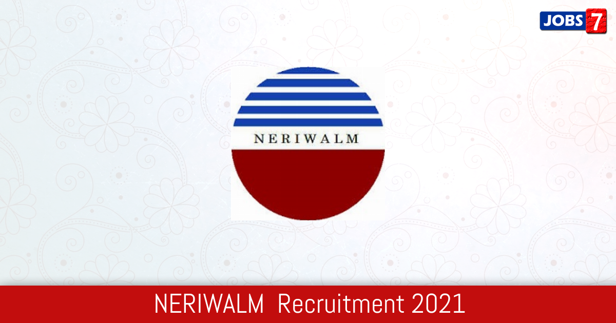 NERIWALM Recruitment 2024:  Jobs in NERIWALM | Apply @ neriwalm.gov.in