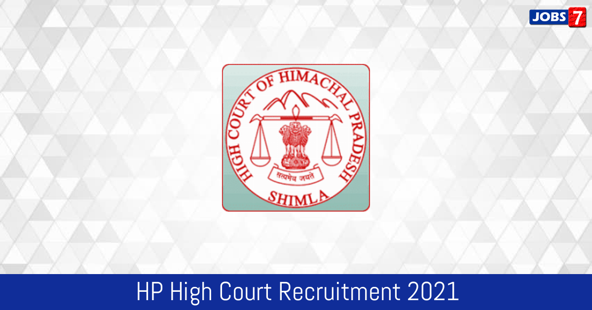 HP High Court Recruitment 2024:  Jobs in HP High Court | Apply @ hphighcourt.nic.in