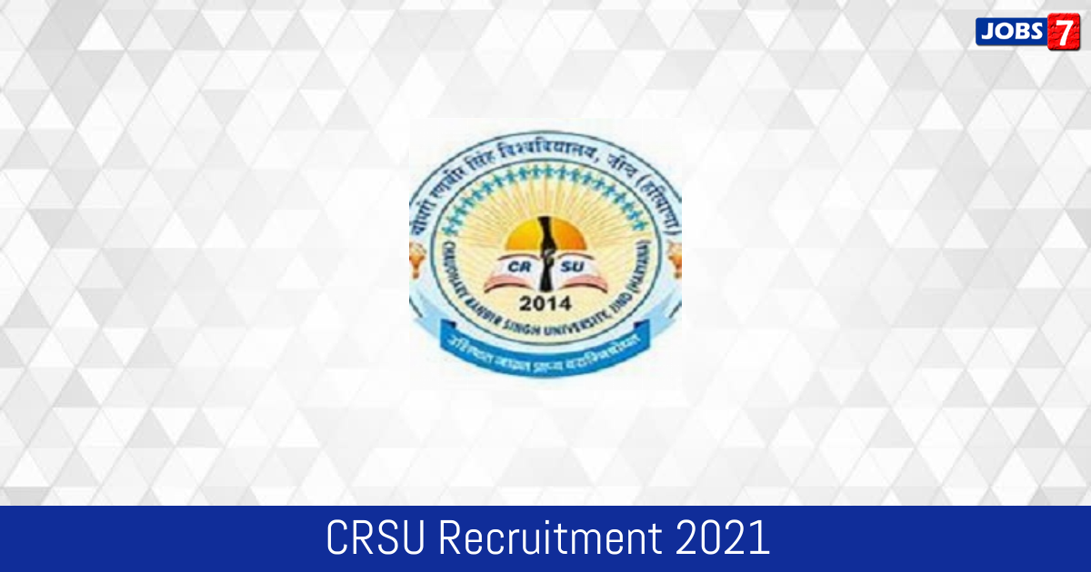 CRSU Recruitment 2024:  Jobs in CRSU | Apply @ www.crsu.ac.in