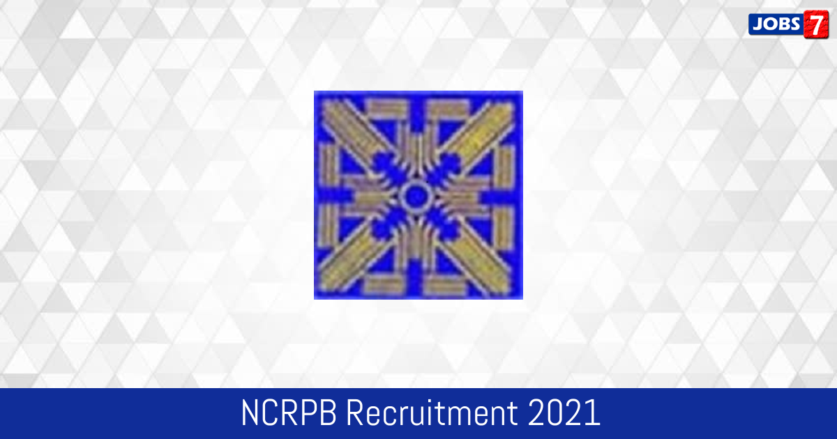 NCRPB Recruitment 2024:  Jobs in NCRPB | Apply @ ncrpb.nic.in
