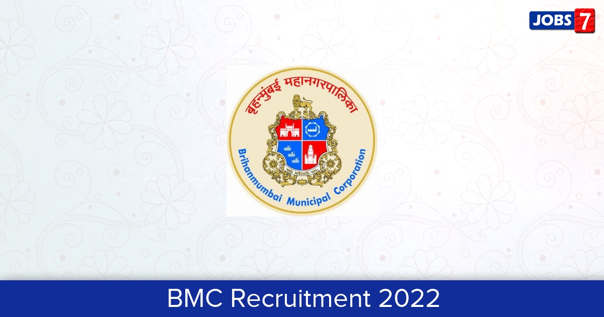 BMC Recruitment 2024:  Jobs in BMC | Apply @ portal.mcgm.gov.in