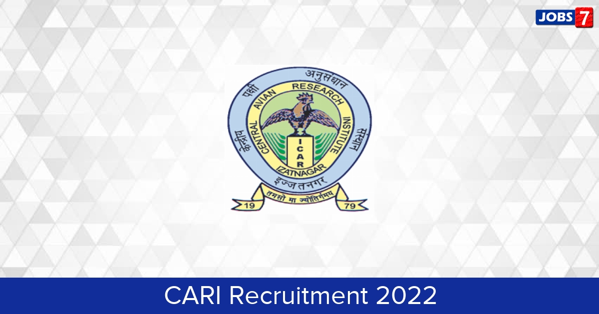 CARI Recruitment 2024:  Jobs in CARI | Apply @ cari.icar.gov.in