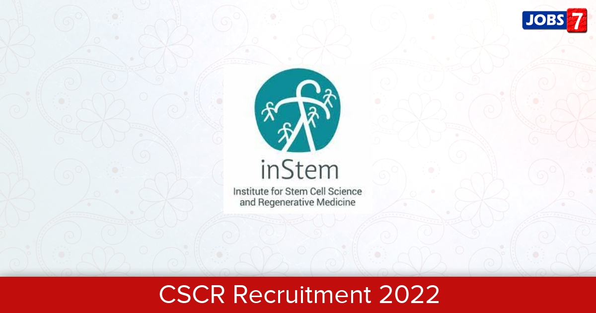 CSCR Recruitment 2024:  Jobs in CSCR | Apply @ www.cscr.in