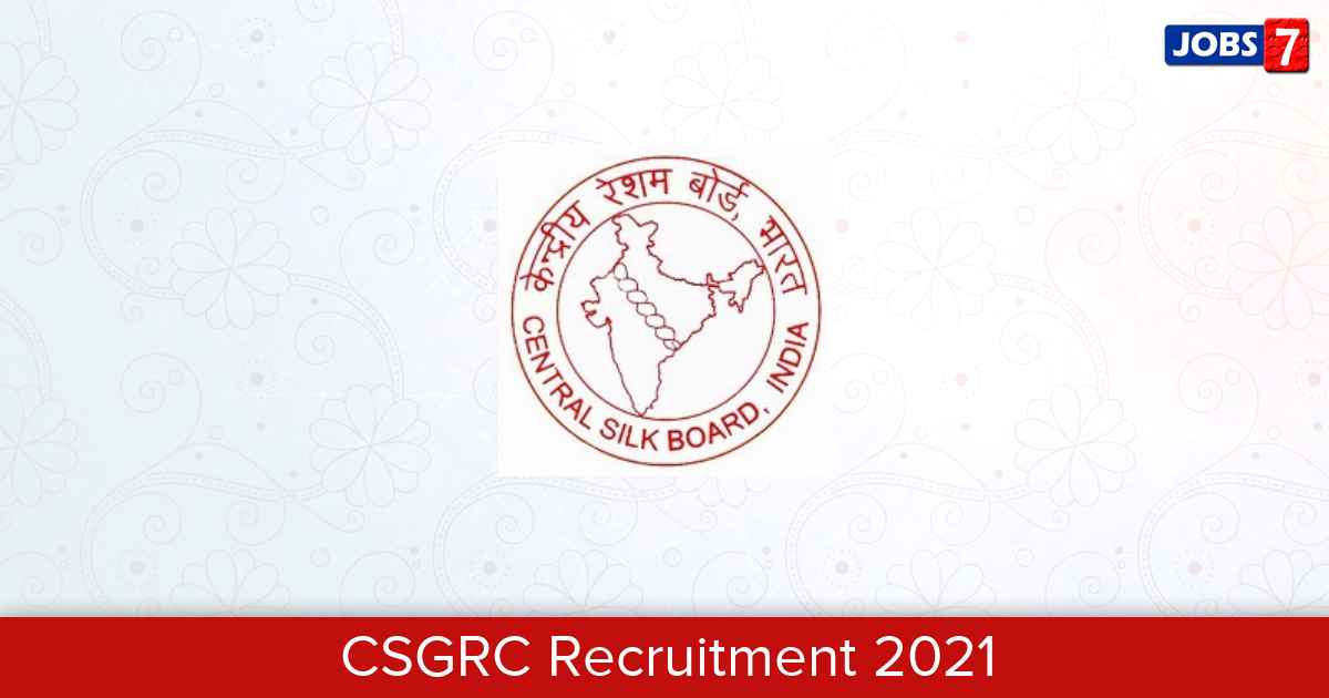 CSGRC Recruitment 2024:  Jobs in CSGRC | Apply @ csgrc.res.in