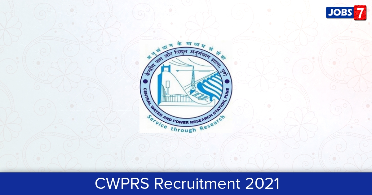 CWPRS Recruitment 2024:  Jobs in CWPRS | Apply @ cwprs.gov.in