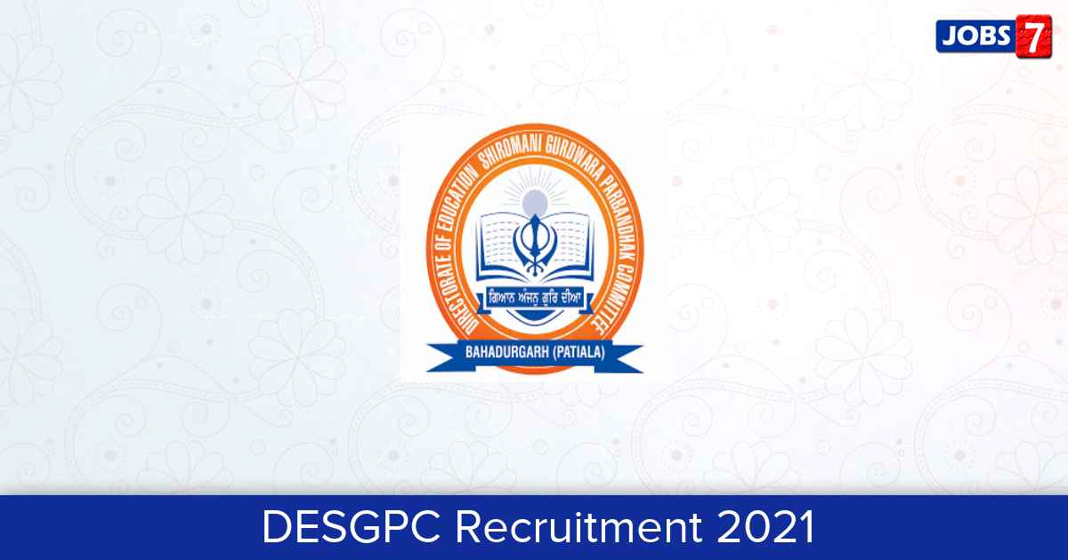 DESGPC Recruitment 2024:  Jobs in DESGPC | Apply @ www.desgpc.org