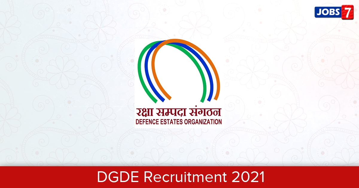 DGDE Recruitment 2024:  Jobs in DGDE | Apply @ www.dgde.gov.in