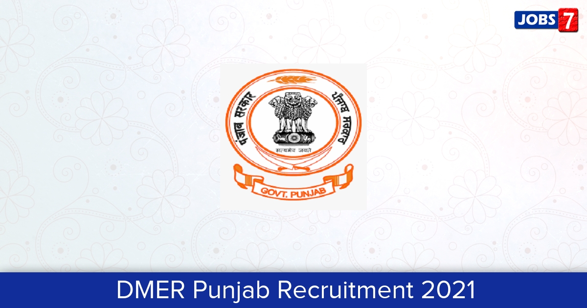 DMER Punjab Recruitment 2024:  Jobs in DMER Punjab | Apply @ www.punjabmedicaleducation.org