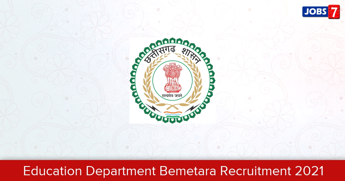 Education Department Bemetara Recruitment 2024:  Jobs in Education Department Bemetara | Apply @ bemetara.gov.in