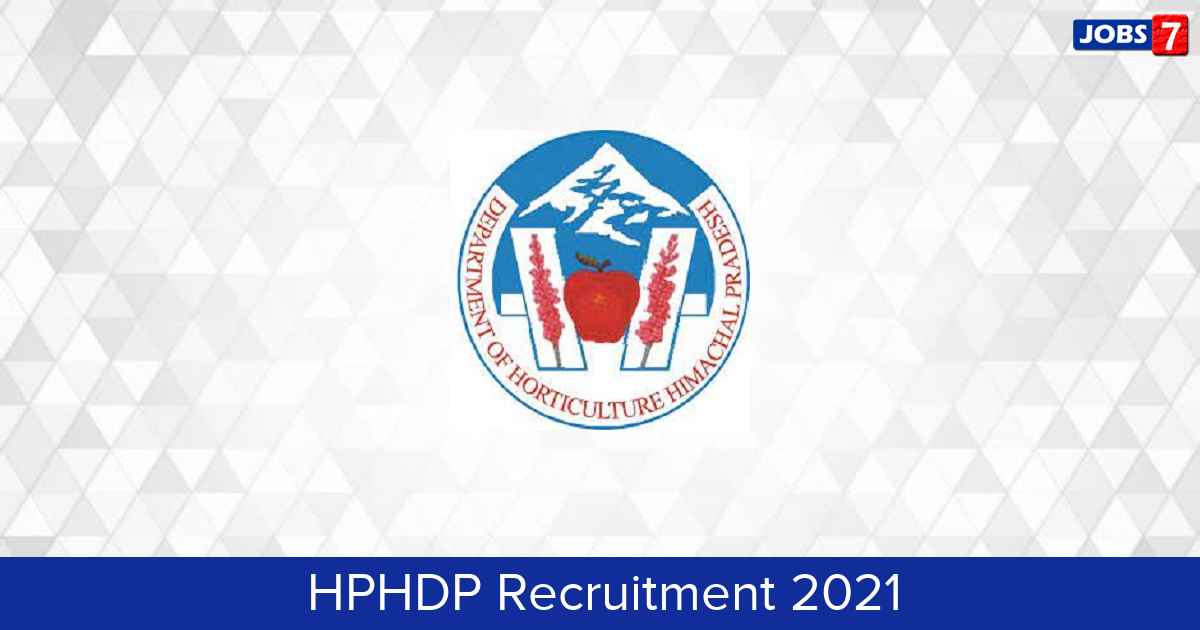 HPHDP Recruitment 2024:  Jobs in HPHDP | Apply @ www.hds.hp.gov.in