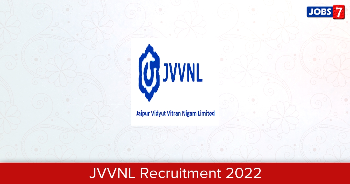 JVVNL Recruitment 2024:  Jobs in JVVNL | Apply @ energy.rajasthan.gov.in/