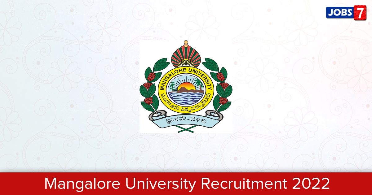 Mangalore University Recruitment 2024:  Jobs in Mangalore University | Apply @ mangaloreuniversity.ac.in