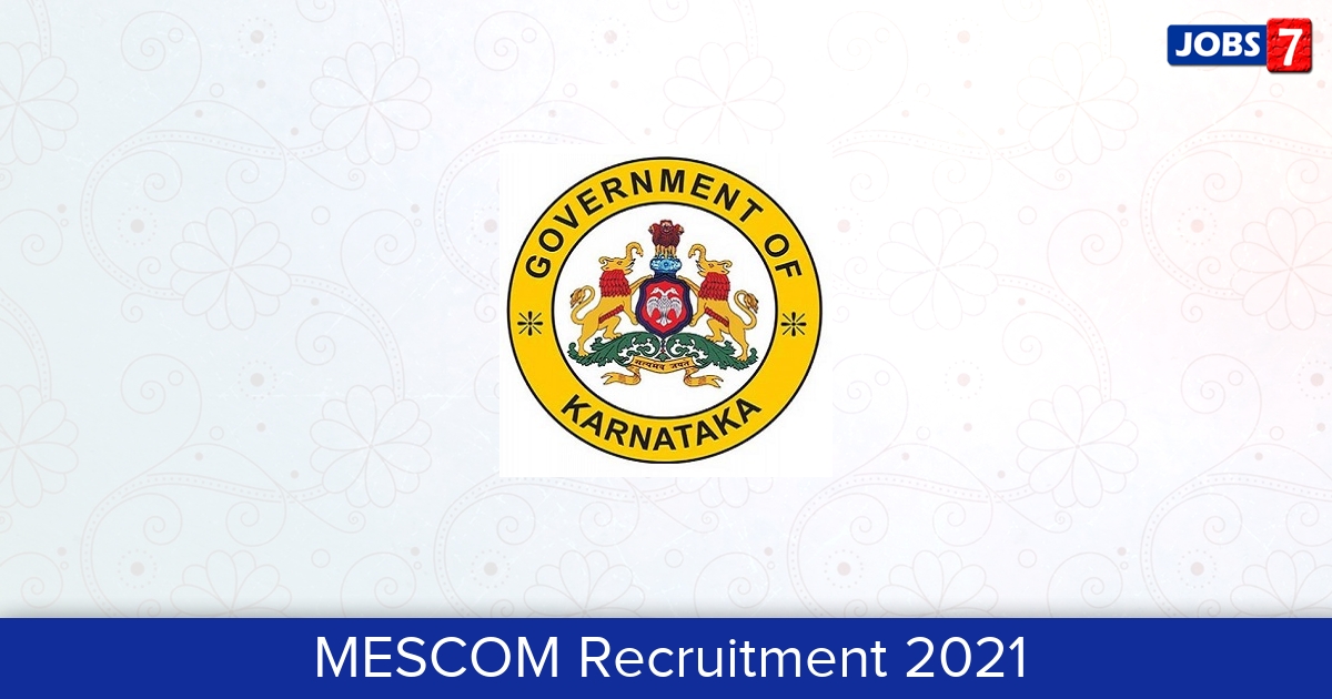 MESCOM Recruitment 2024:  Jobs in MESCOM | Apply @ www.mescom.org.in