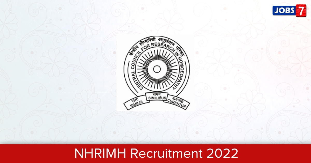NHRIMH Recruitment 2024:  Jobs in NHRIMH | Apply @ nhrimh.ac.in/