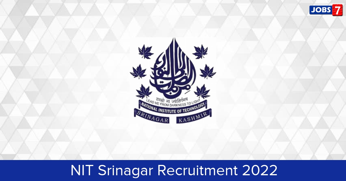 NIT Srinagar Recruitment 2024:  Jobs in NIT Srinagar | Apply @ nitsri.ac.in