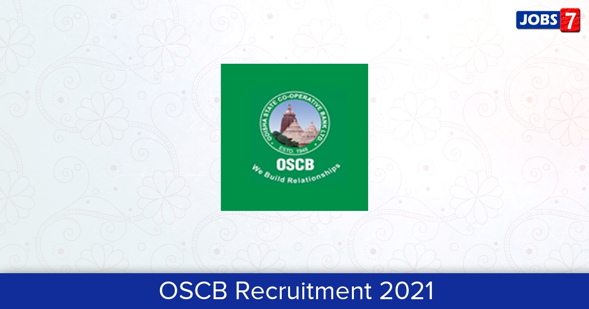 OSCB Recruitment 2024:  Jobs in OSCB | Apply @ www.odishascb.com