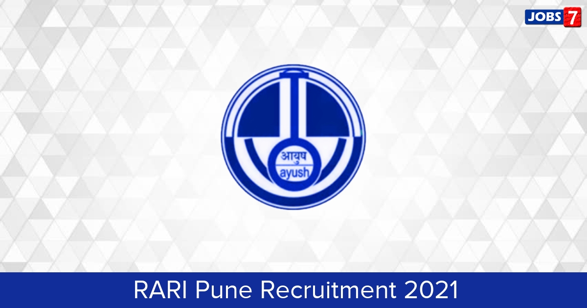 RARI Pune Recruitment 2024:  Jobs in RARI Pune | Apply @ www.ccras.nic.in