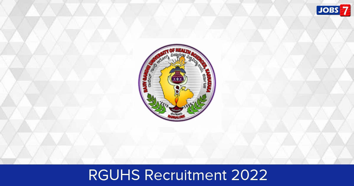 RGUHS Recruitment 2024:  Jobs in RGUHS | Apply @ rguhs.ac.in