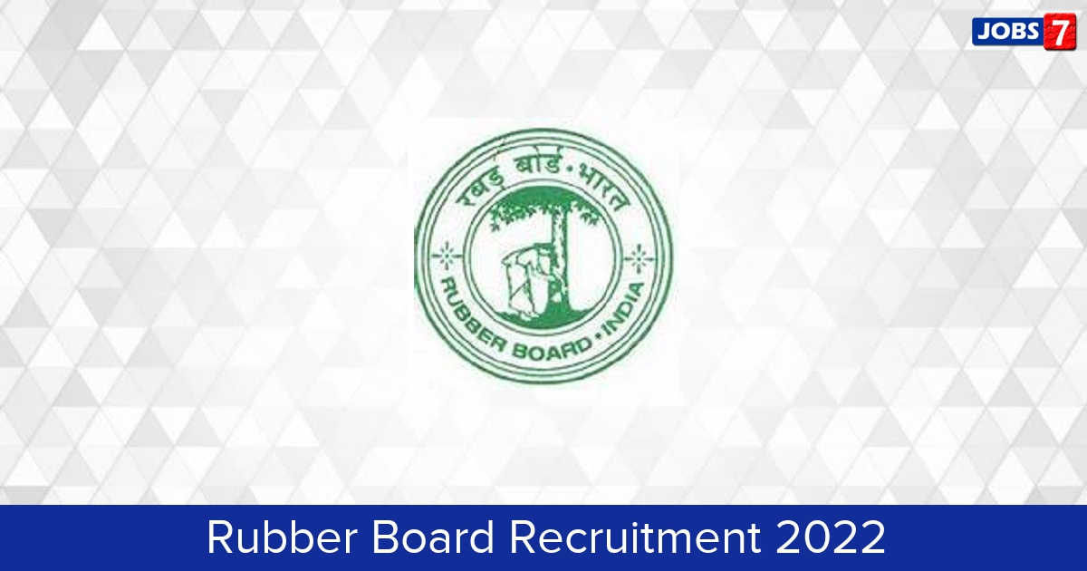 Rubber Board Recruitment 2024:  Jobs in Rubber Board | Apply @ rubberboard.org.in