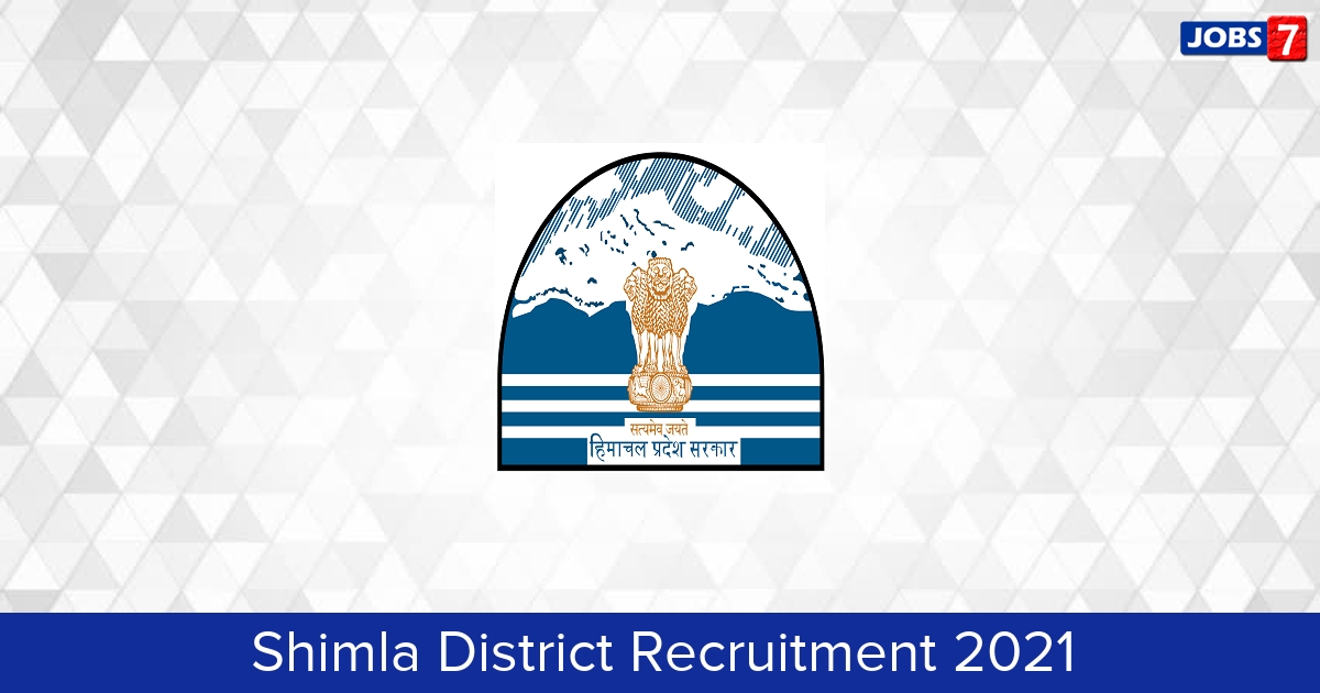 Shimla District Recruitment 2024:  Jobs in Shimla District | Apply @ hpshimla.nic.in