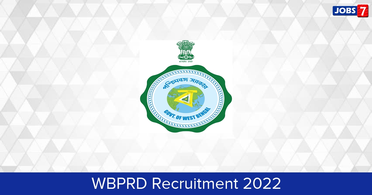 WBPRD Recruitment 2024:  Jobs in WBPRD | Apply @ www.wbprd.gov.in